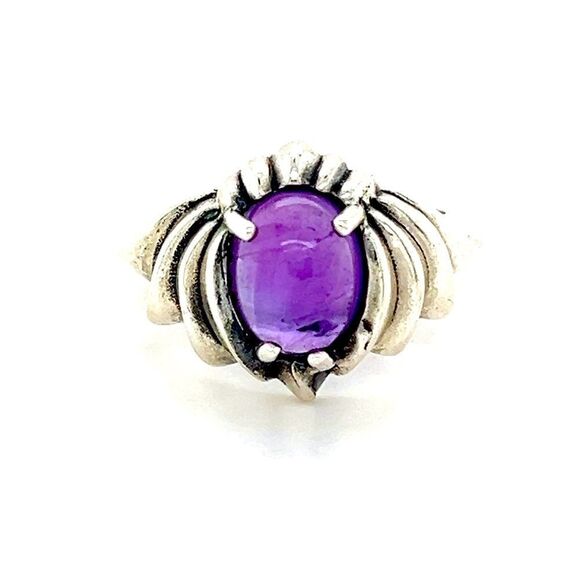 KABANA Sterling Silver Cabuchon Amethyst Ring - Picture 1 of 9